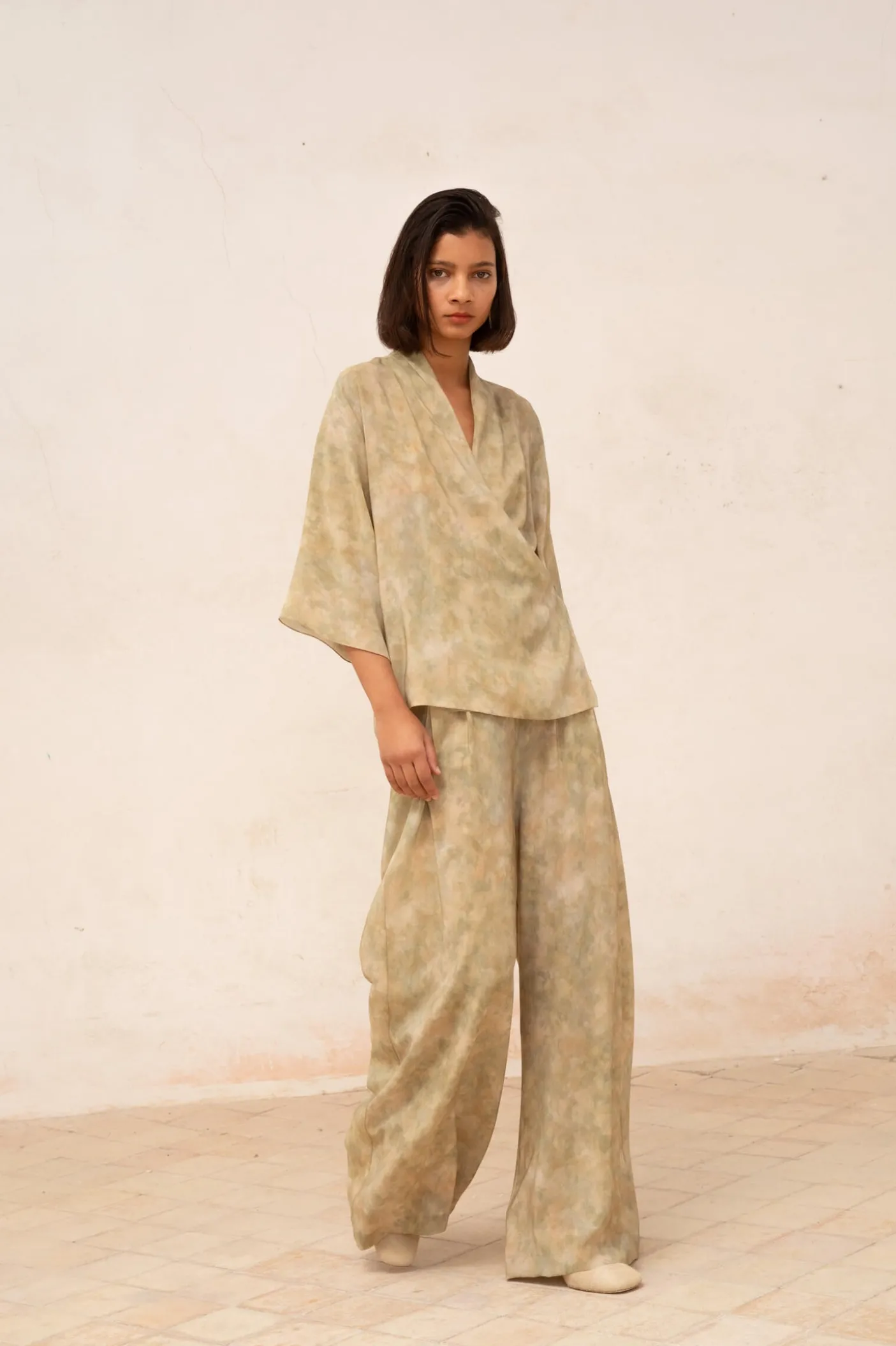 Ada, hope print silk pants