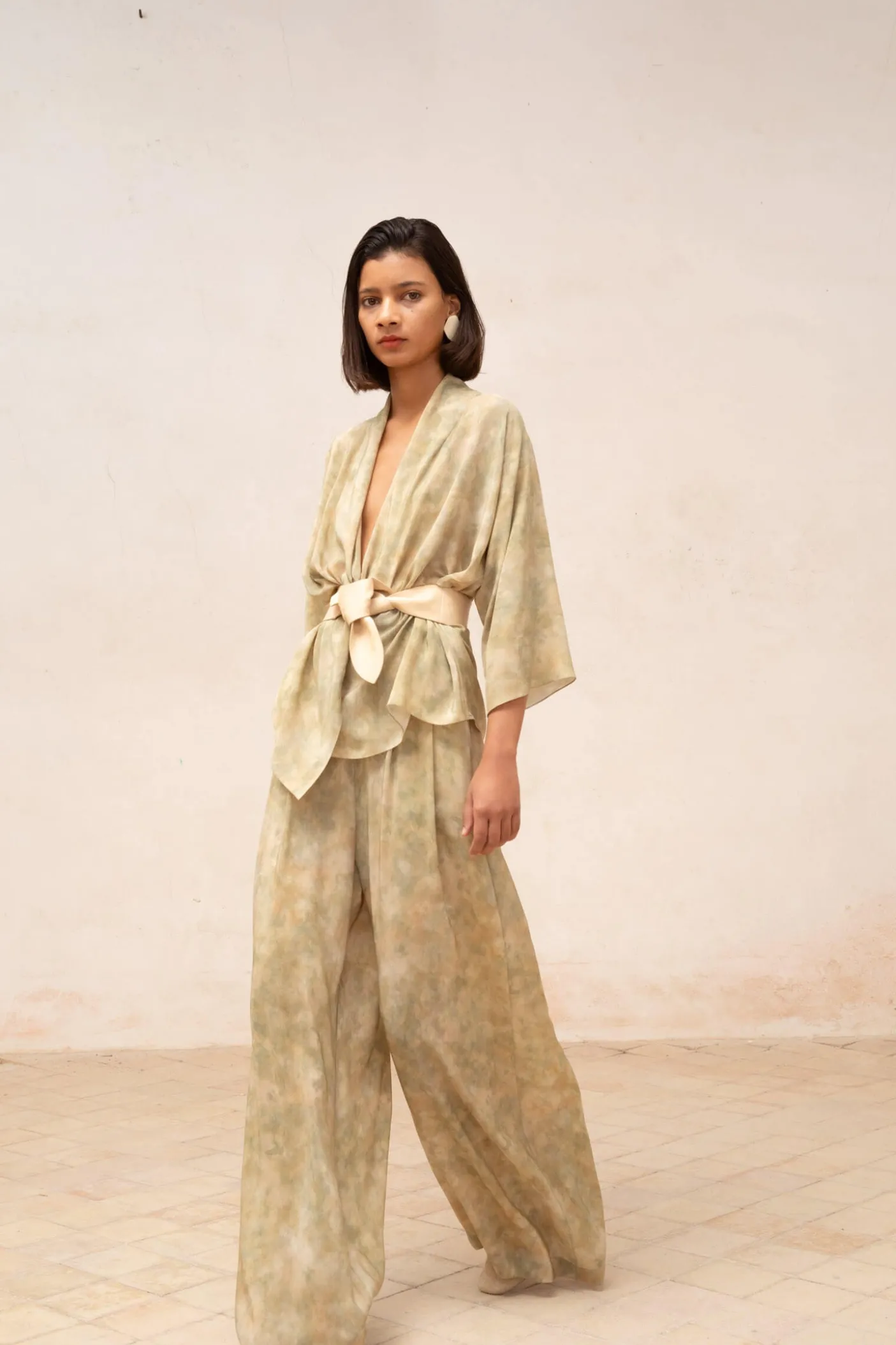 Ada, hope print silk pants
