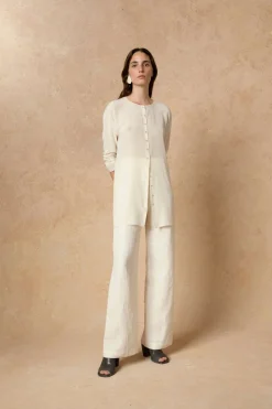 Agnes, camisa en seda marfil