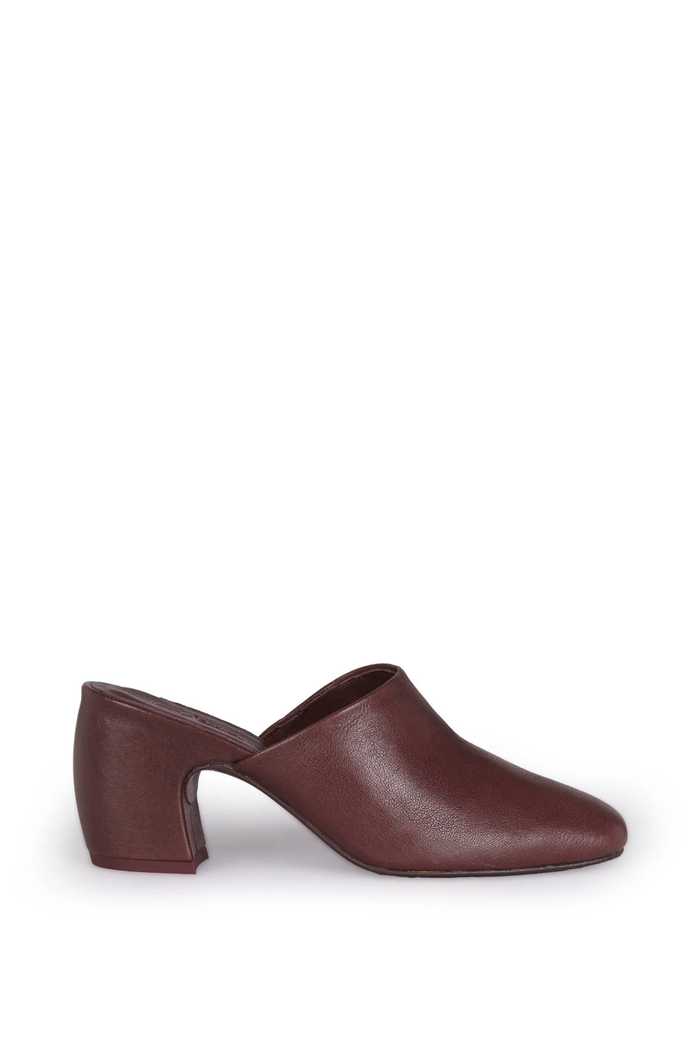 Alice, burgundy leather mule