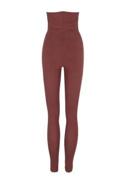 Alice, leggings en cupro stretch granate