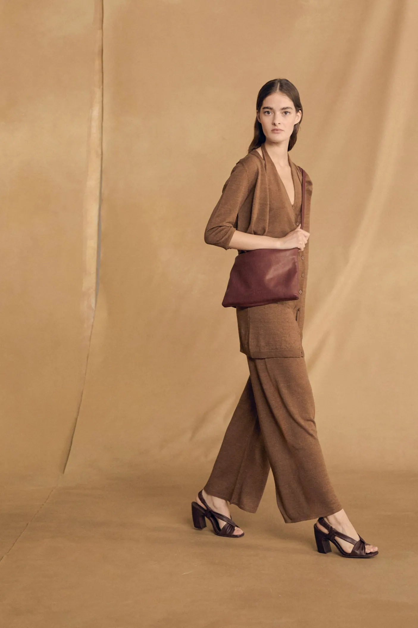 Alon, cinnamon linen and silk pants