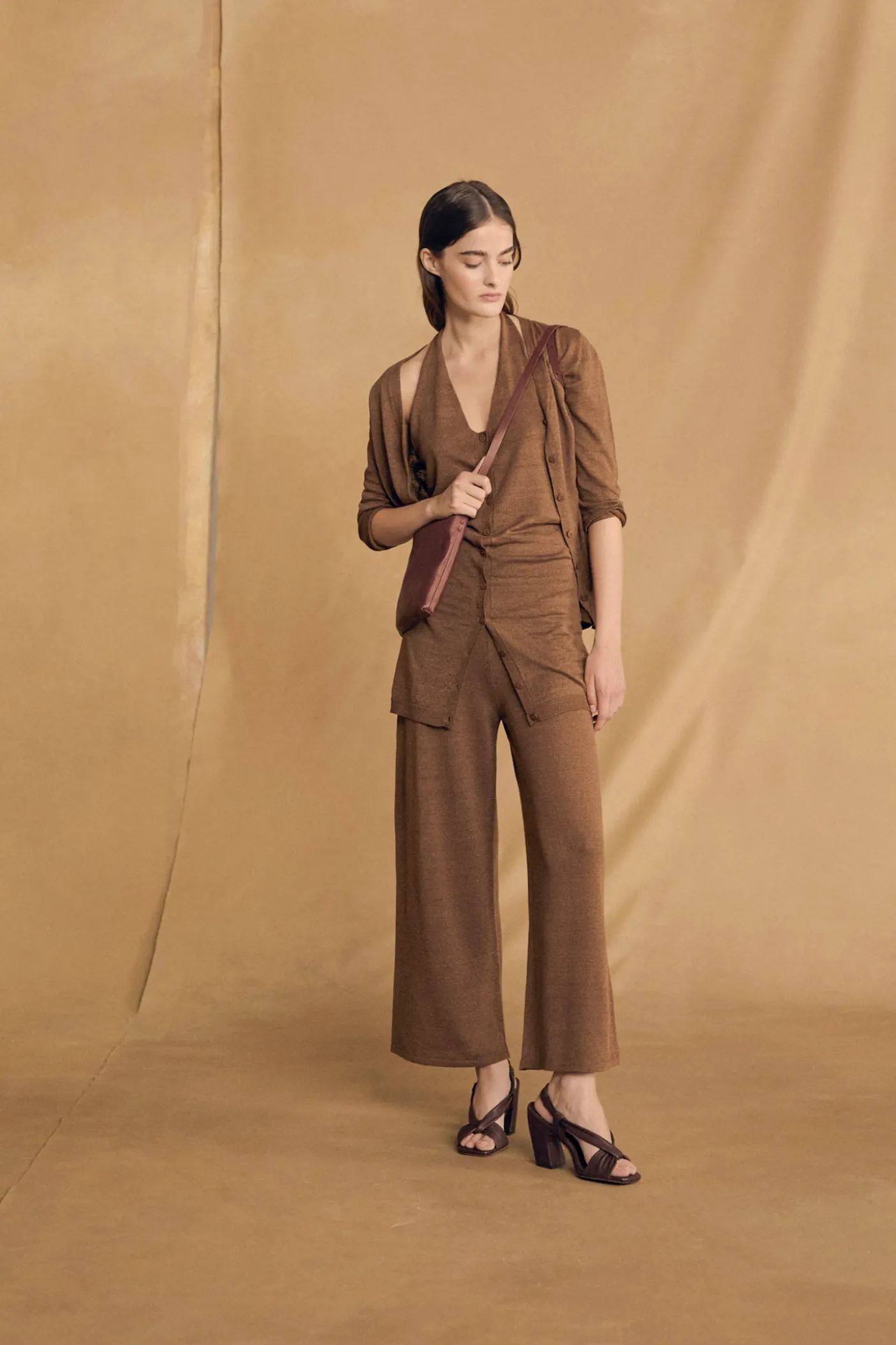Alon, cinnamon linen and silk pants