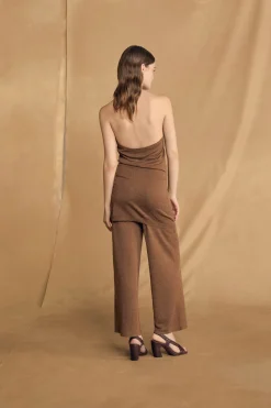 Alon, cinnamon linen and silk top