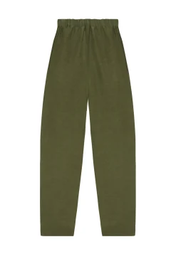 Ama, pantalón en lino y seda verde