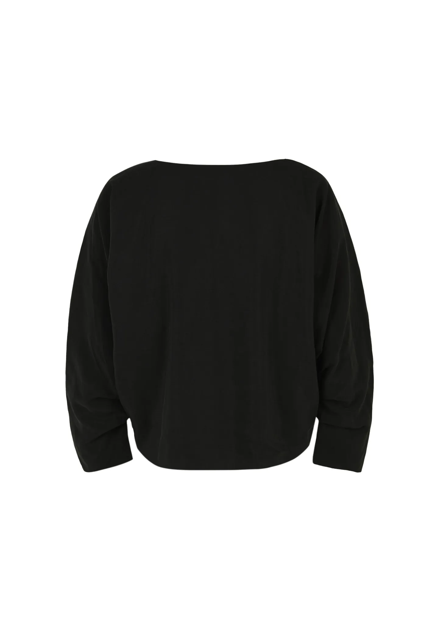 Amelia, loose top in black linen and silk