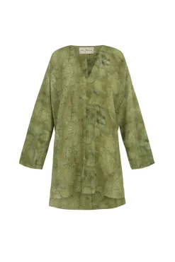 Amina, top in amantis print silk