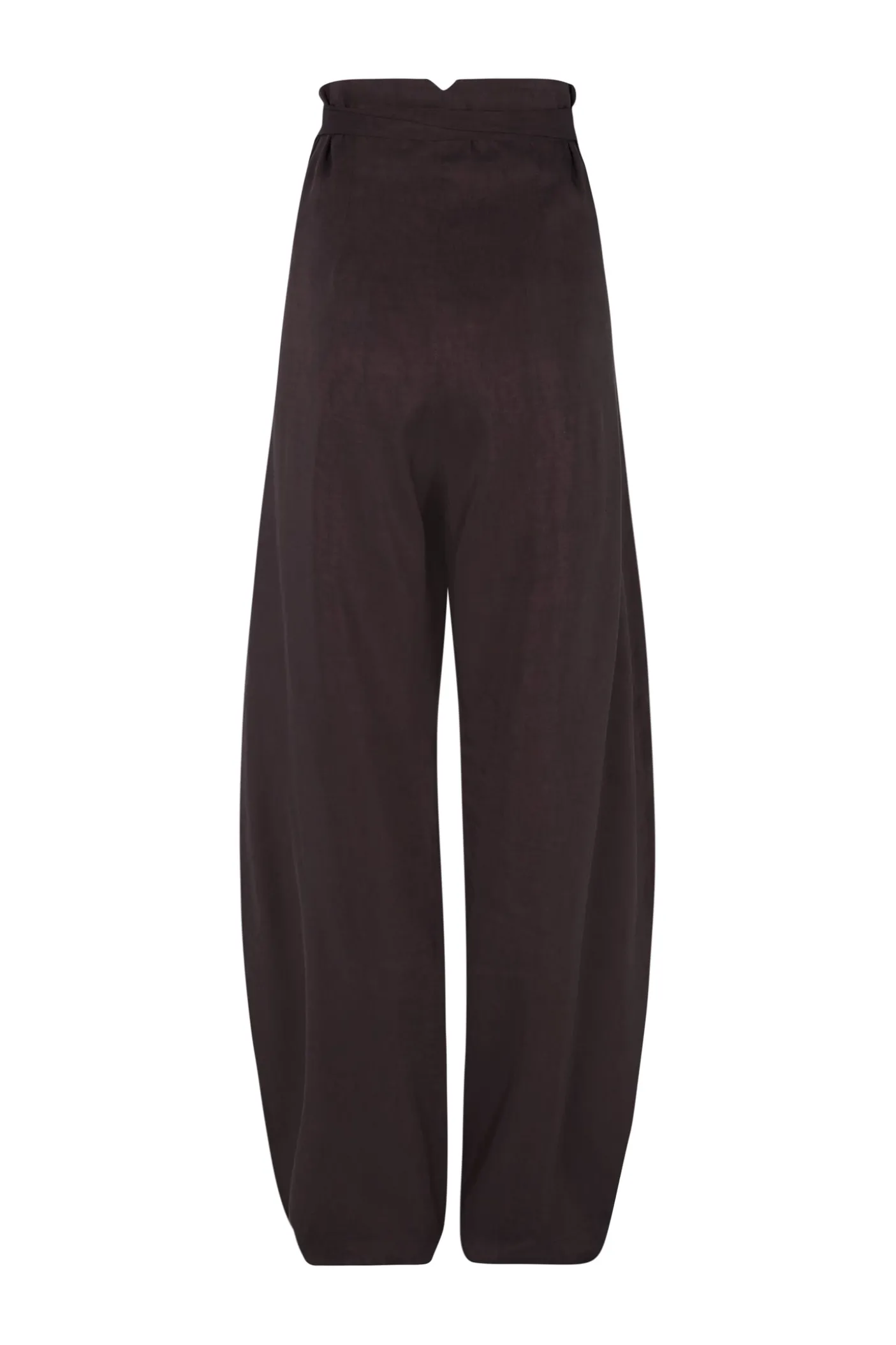 Arco, pantalon en lino y cupro burdeos