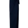 Arco, skirt in deep blue linen and cupro