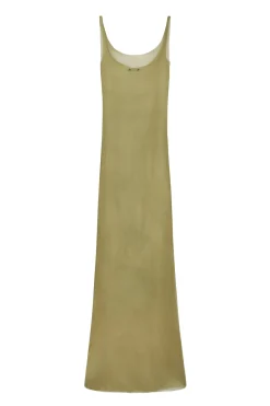Aura, pistachio silk bambula camisole dress