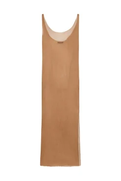 Aura, top de tirantes en seda bronce