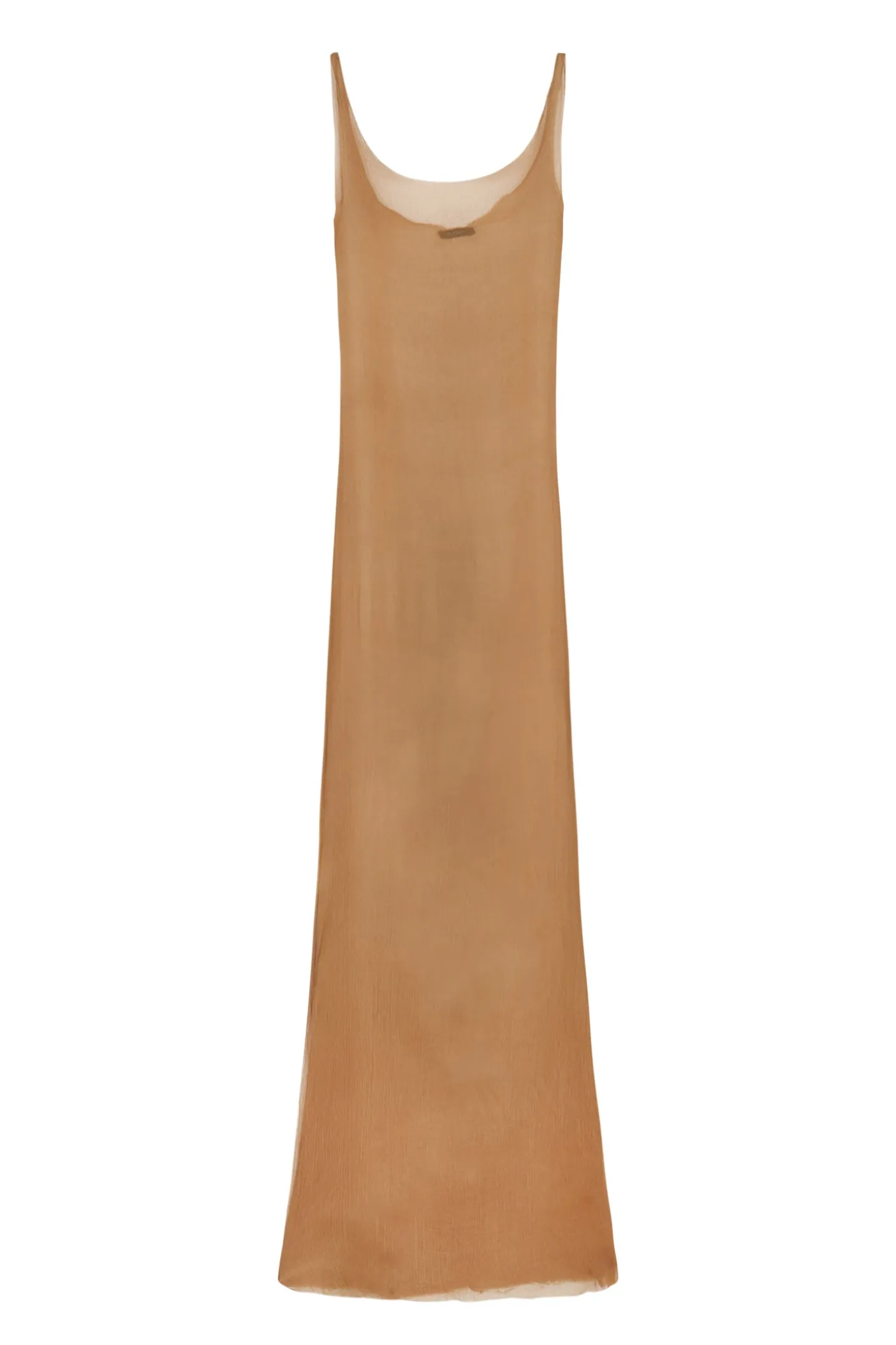 Aura, vestido de tirantes en seda bronce