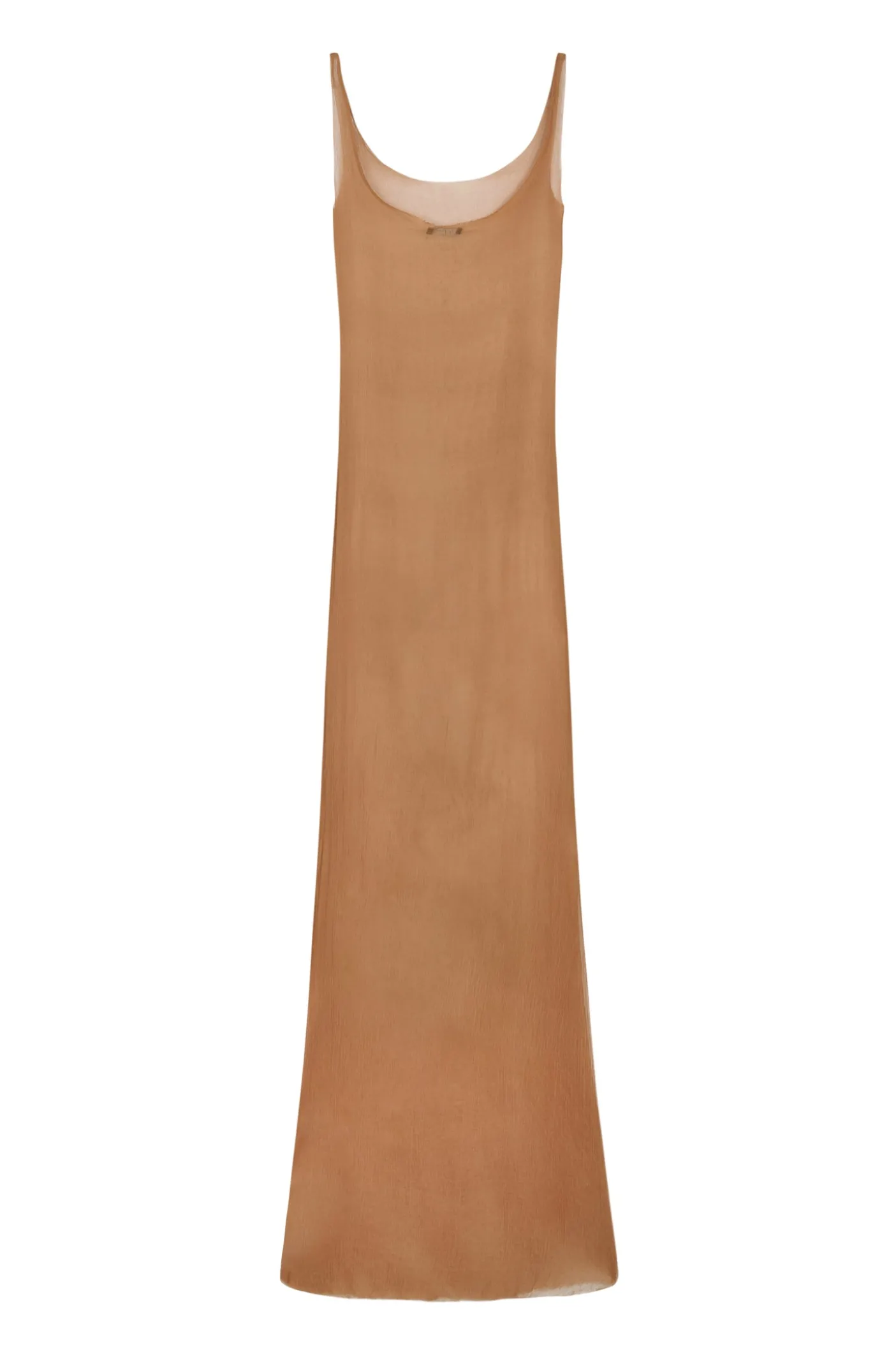 Aura, vestido de tirantes en seda bronce