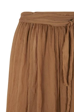 Aurora, falda larga en seda bronce