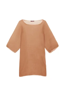 Aurora, top en seda bronce