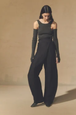 Bachata, black linen and silk pants