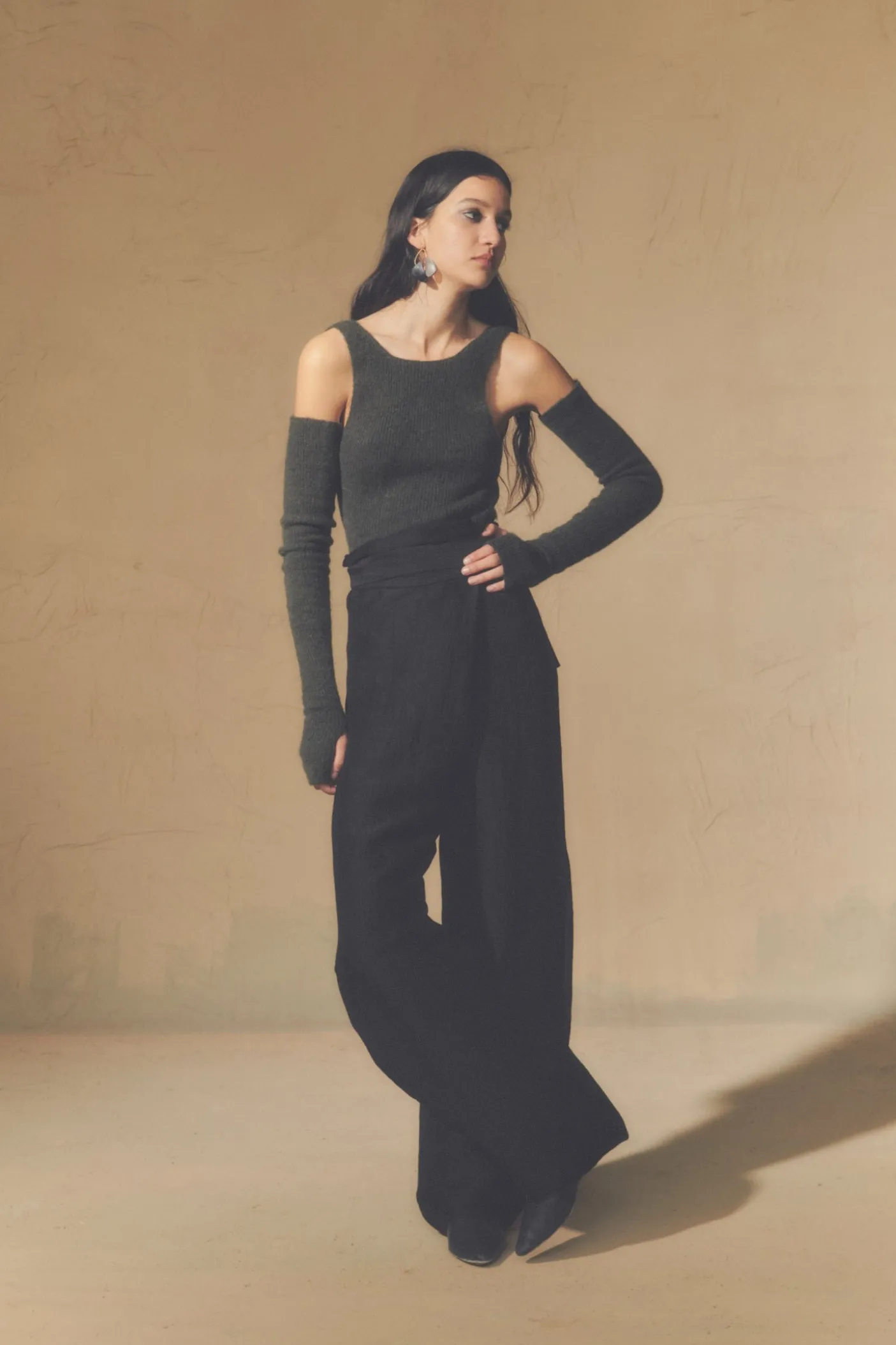 Bachata, black linen and silk pants