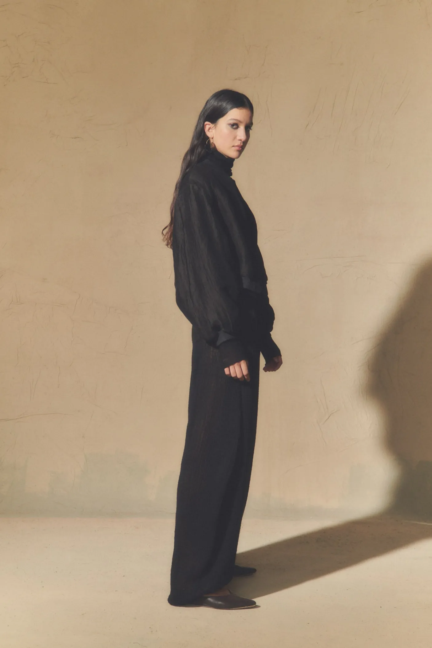 Bachata, black linen and silk pants