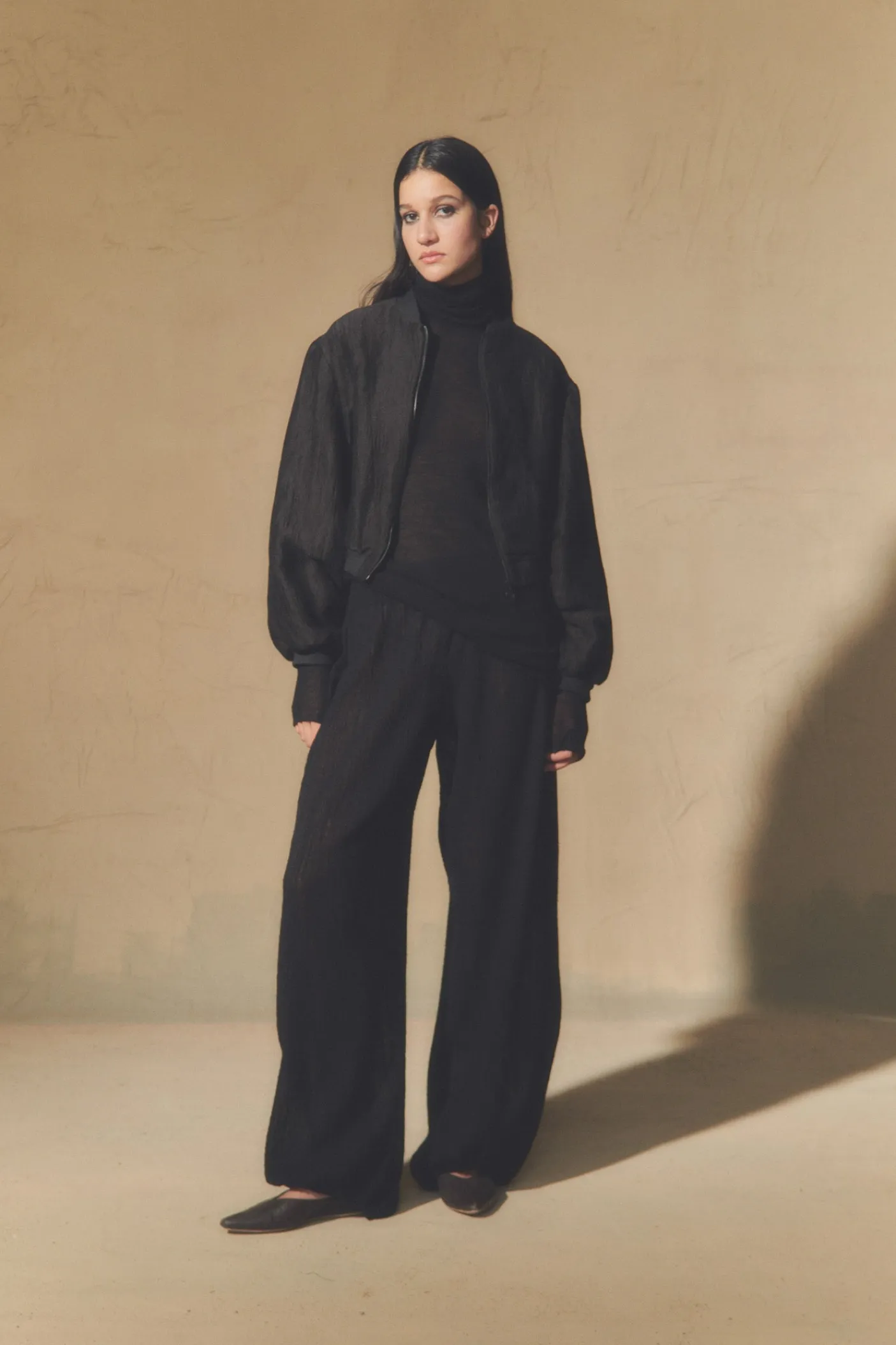 Bachata, black linen and silk pants