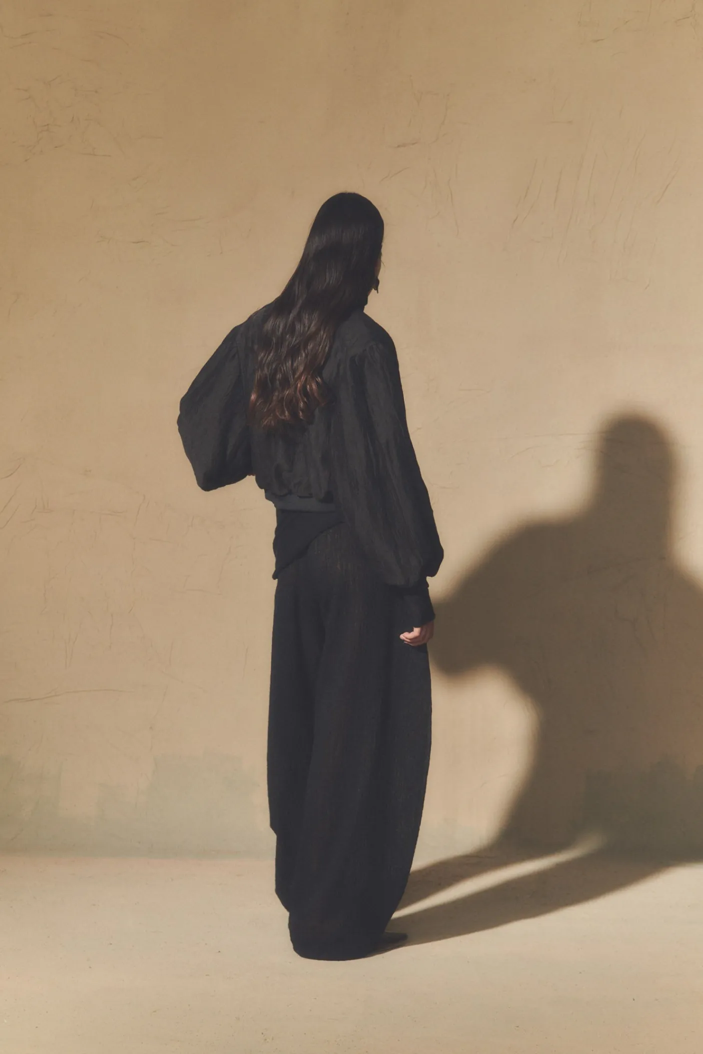 Bachata, black linen and silk pants