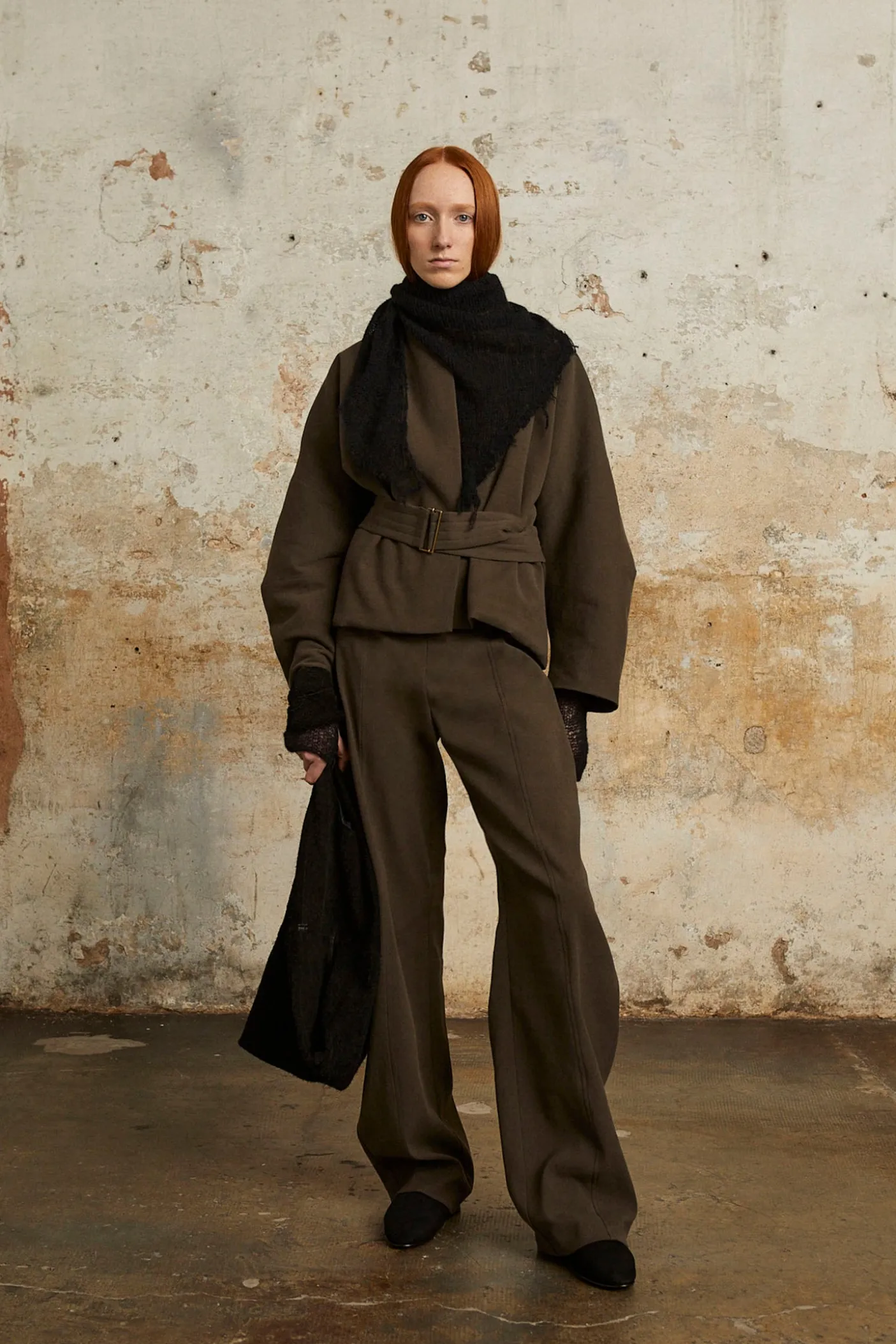 Bawa, pantalon de talle alto marron