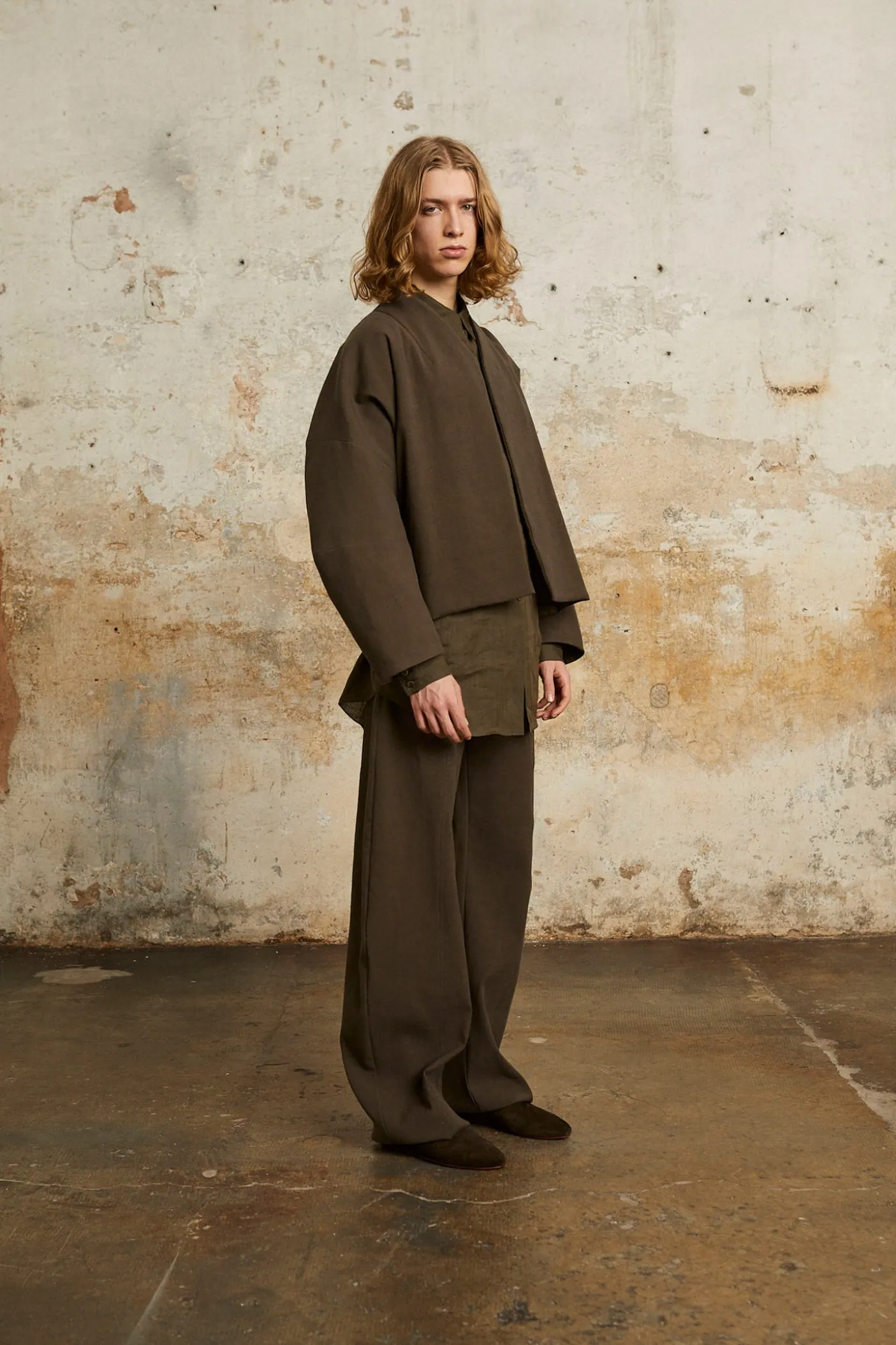 Bawa, pantalon de talle alto marron