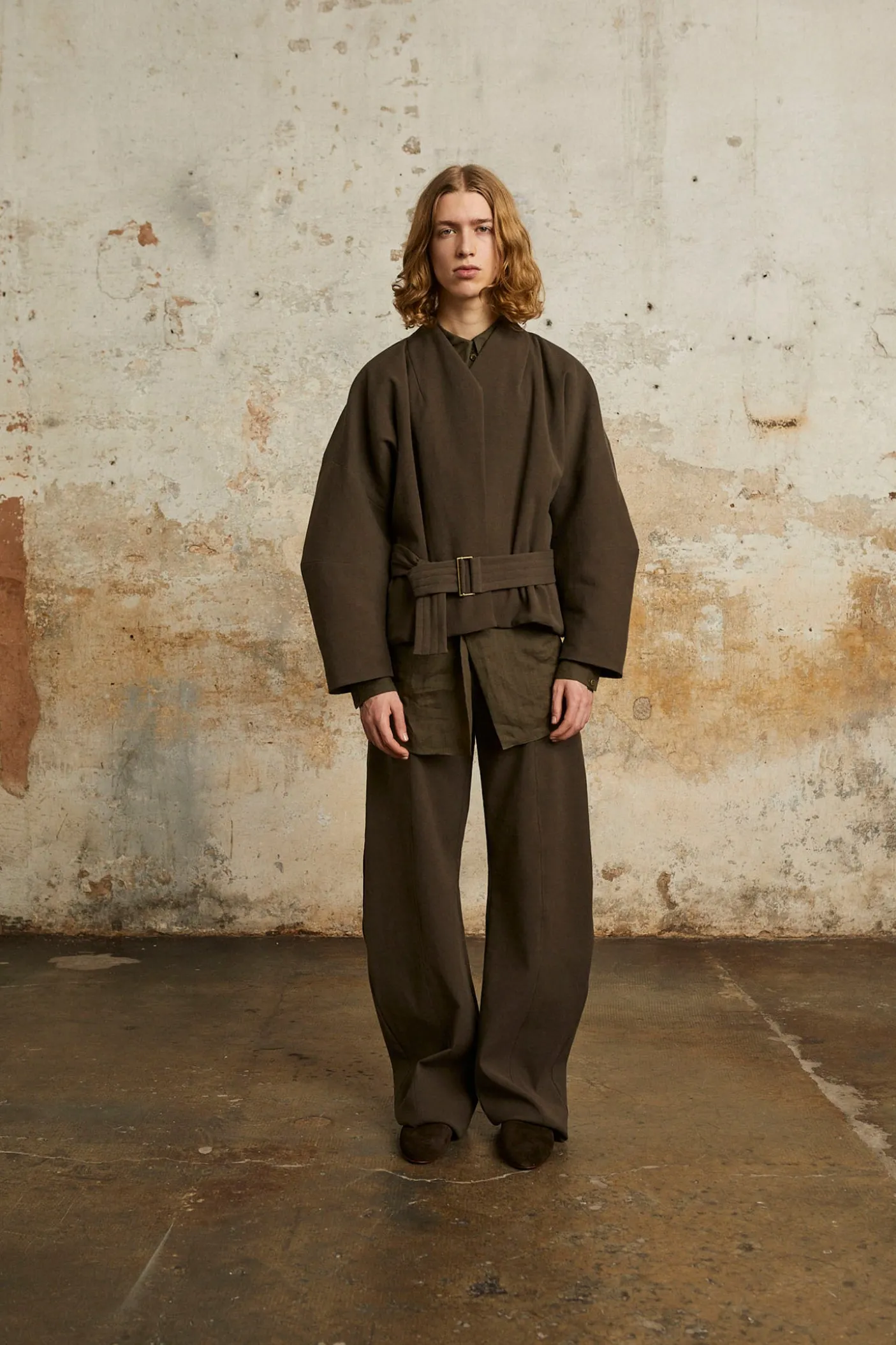 Bawa, pantalon de talle alto marron