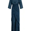 Blues, Tokyo print dress in ramie
