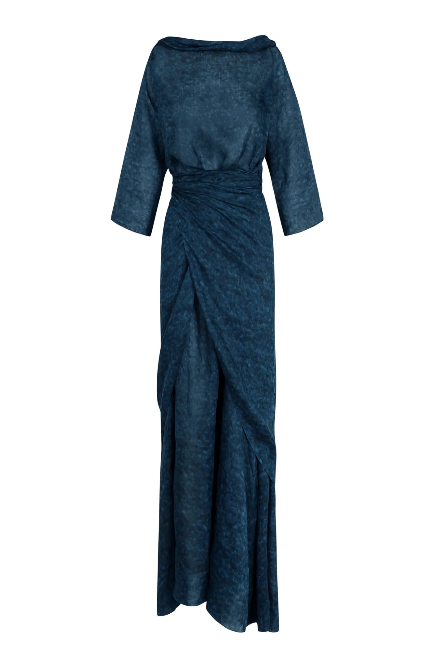 Blues, Tokyo print dress in ramie