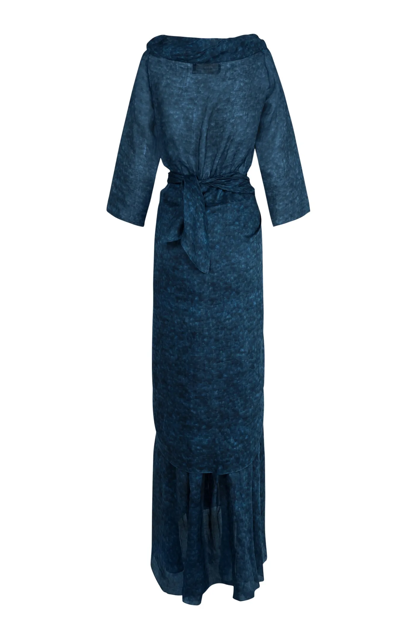Blues, Tokyo print dress in ramie
