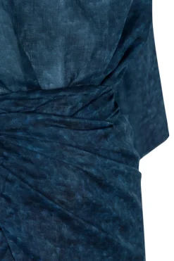 Blues, Tokyo print dress in ramie