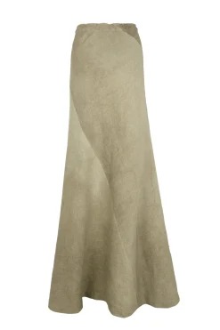Cali, fade green linen skirt