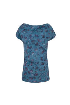 Camaron, isla print stretch silk top