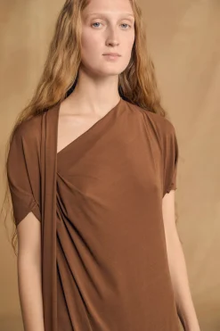 Canela, cinnamon wrap dress