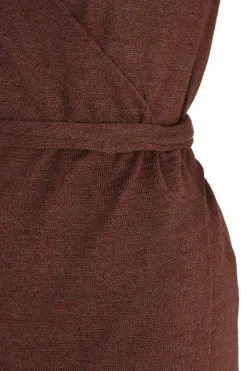 Canton, vestido cruzado de punto granate