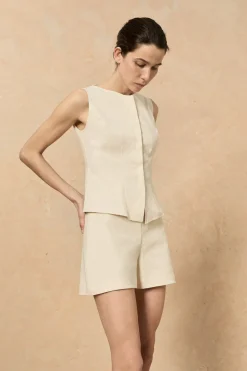 Canvas, ivory vest
