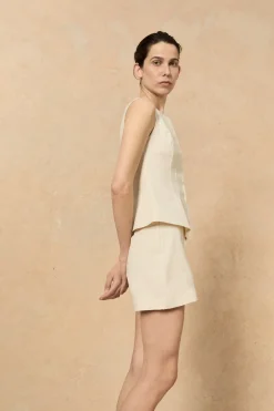 Canvas, ivory vest