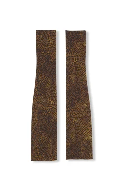 Carey, animal print silk mittens