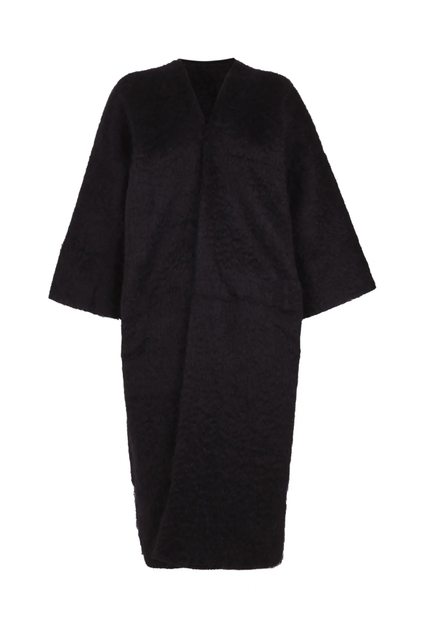 Ciel, long black mohair jacket