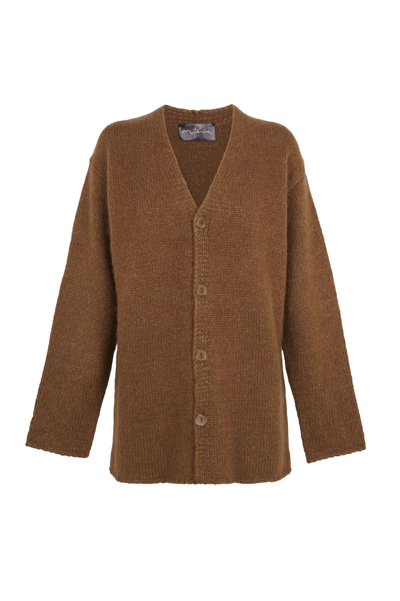 Circ, cardigan de baby alpaca y seda tabaco