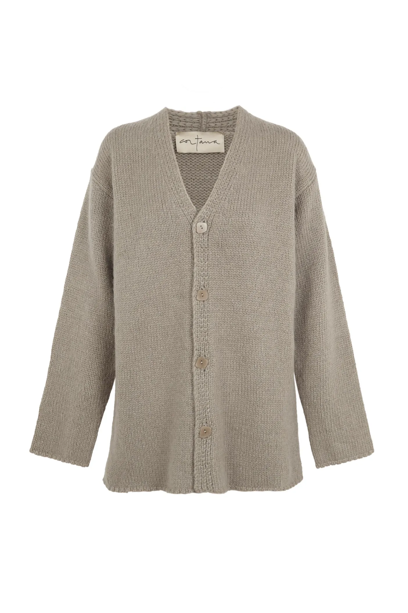 Circ, gray baby alpaca and silk cardigan