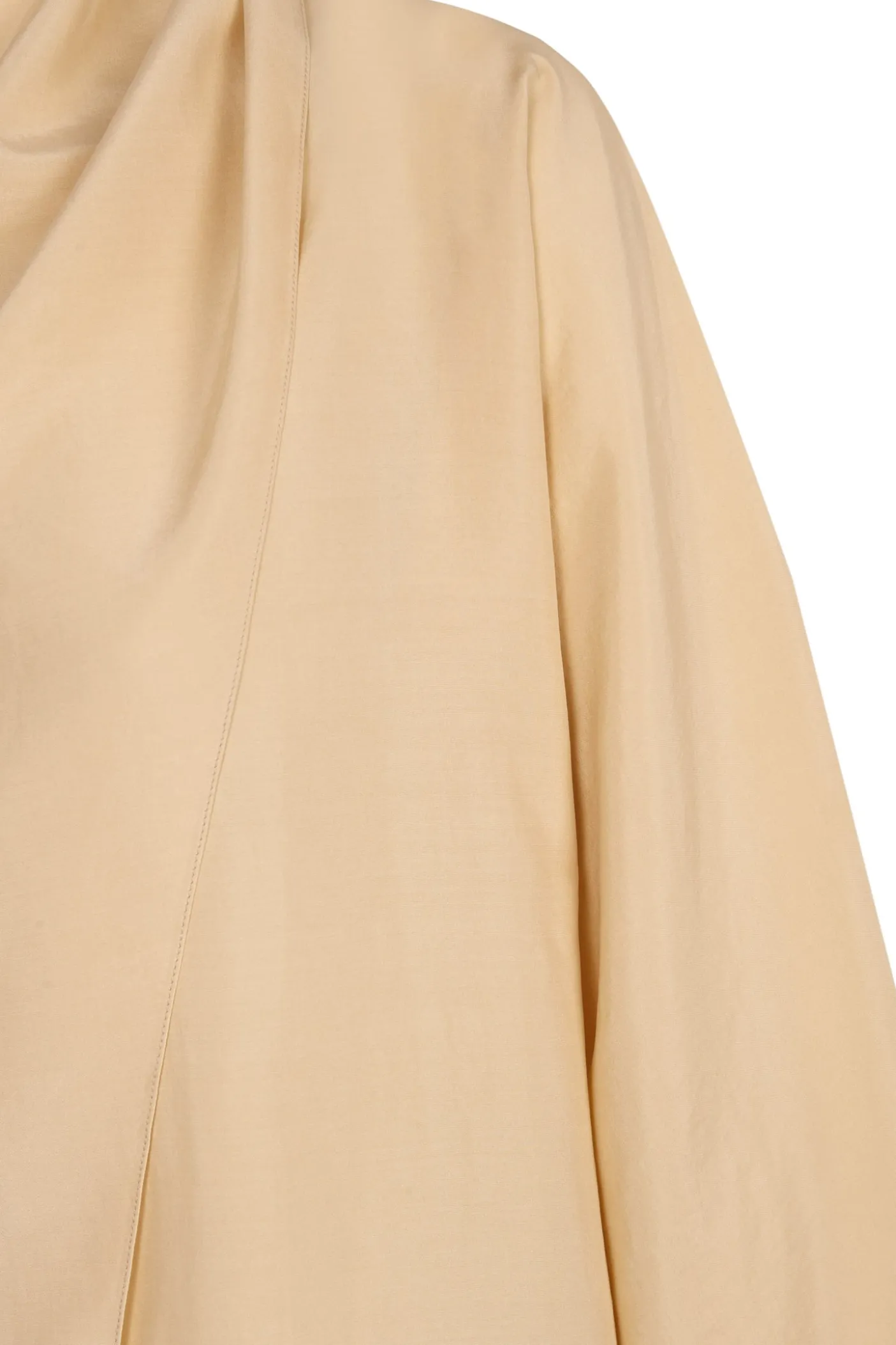 Clara, beige silk wrap blouse