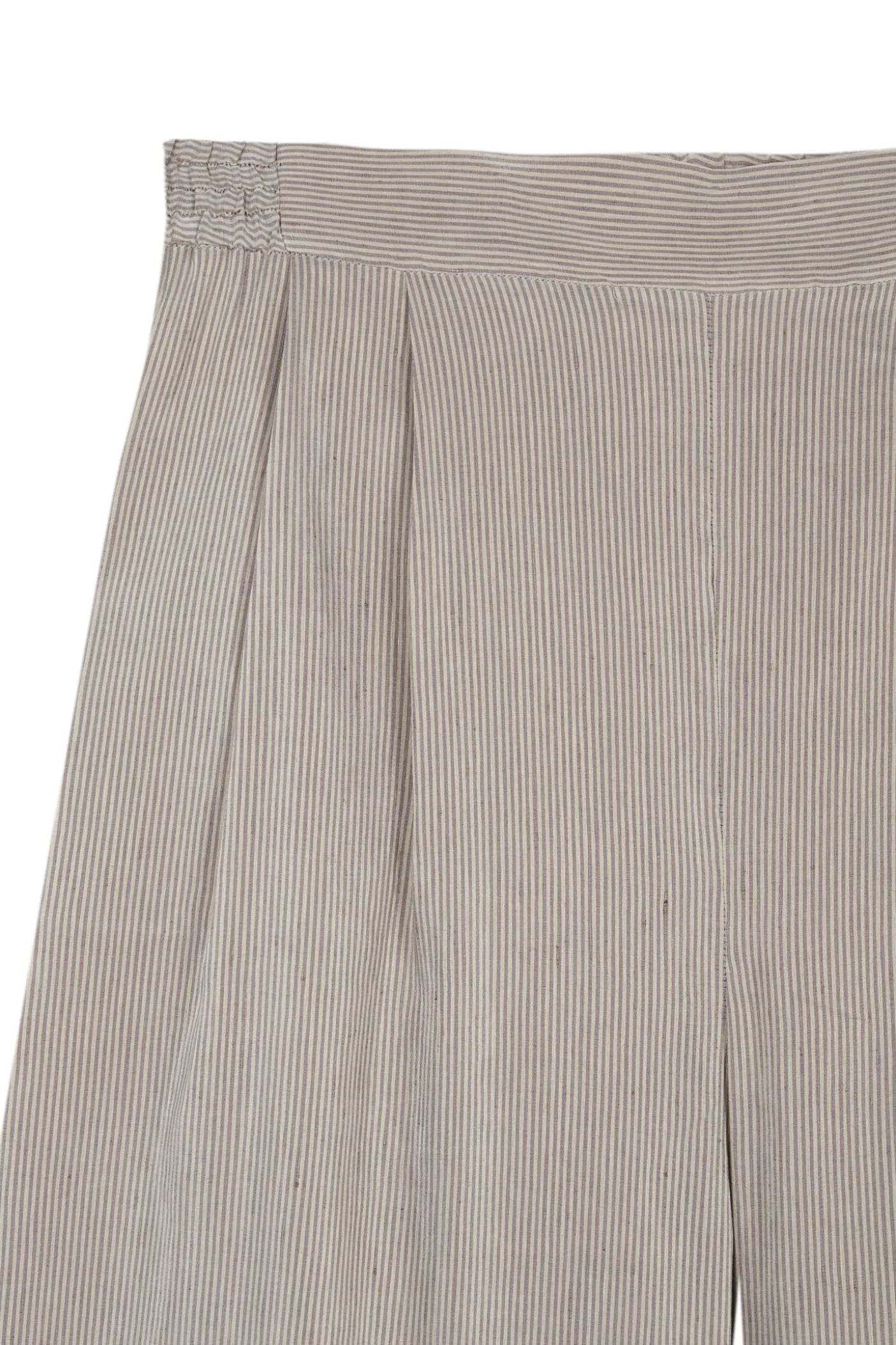 Cleo, pantalon en lino y seda a rayas verdes
