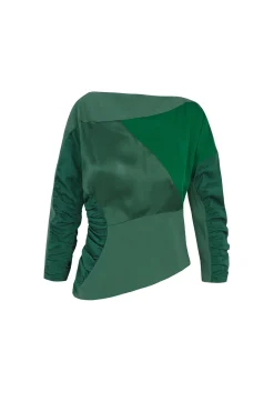 Collage, green patchwork top
