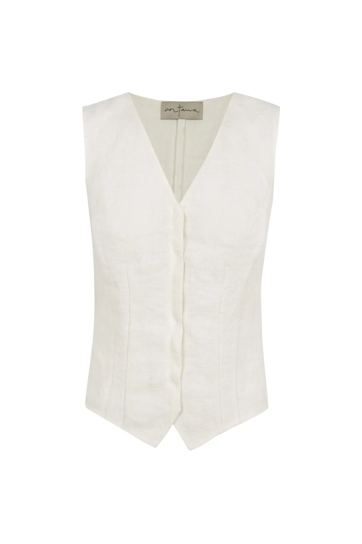 Costa, ivory linen vest