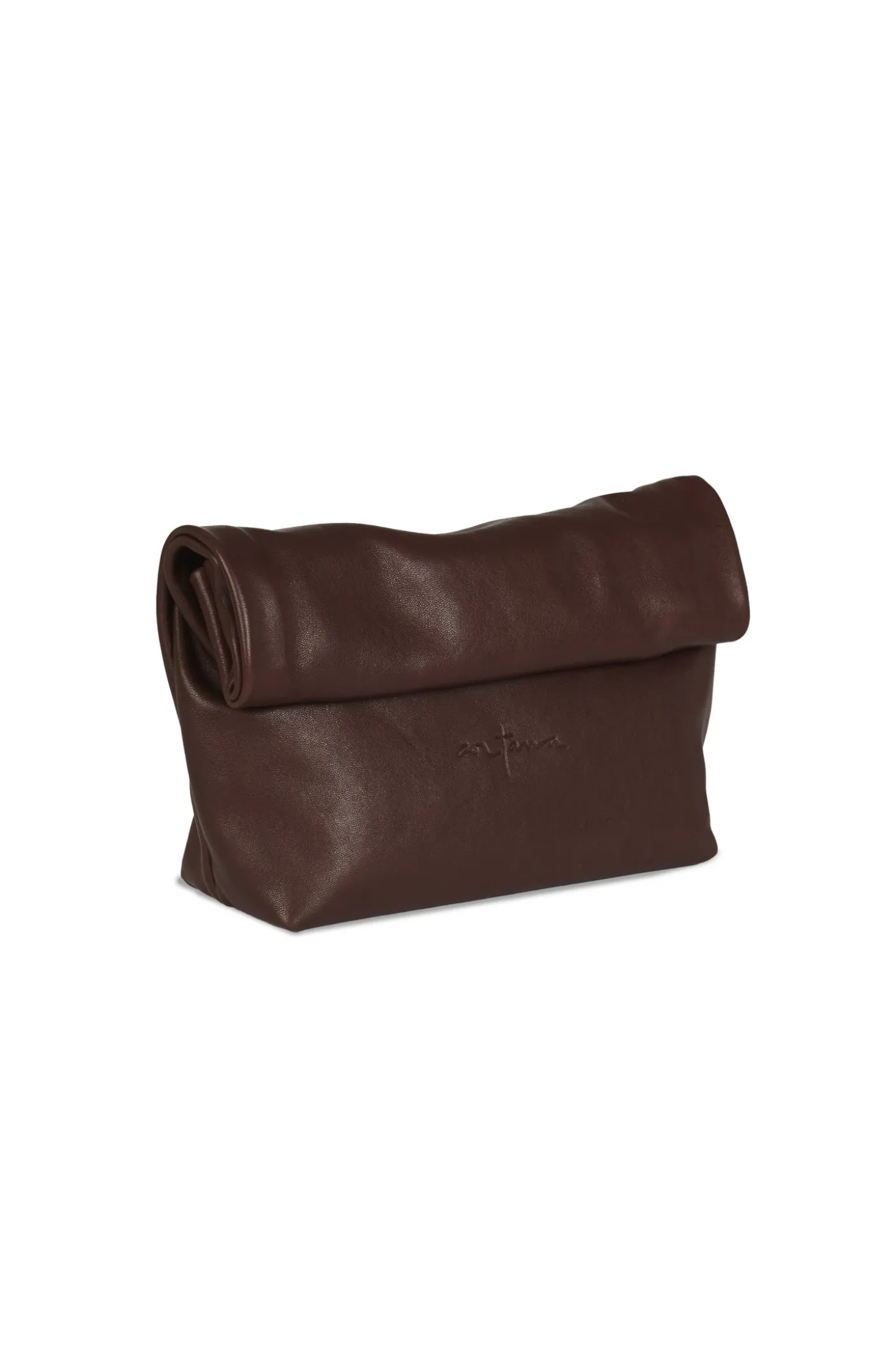 Delhi S, clutch de cuero granate oscuro