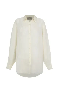Dennis, camisa oversize de ramio marfil