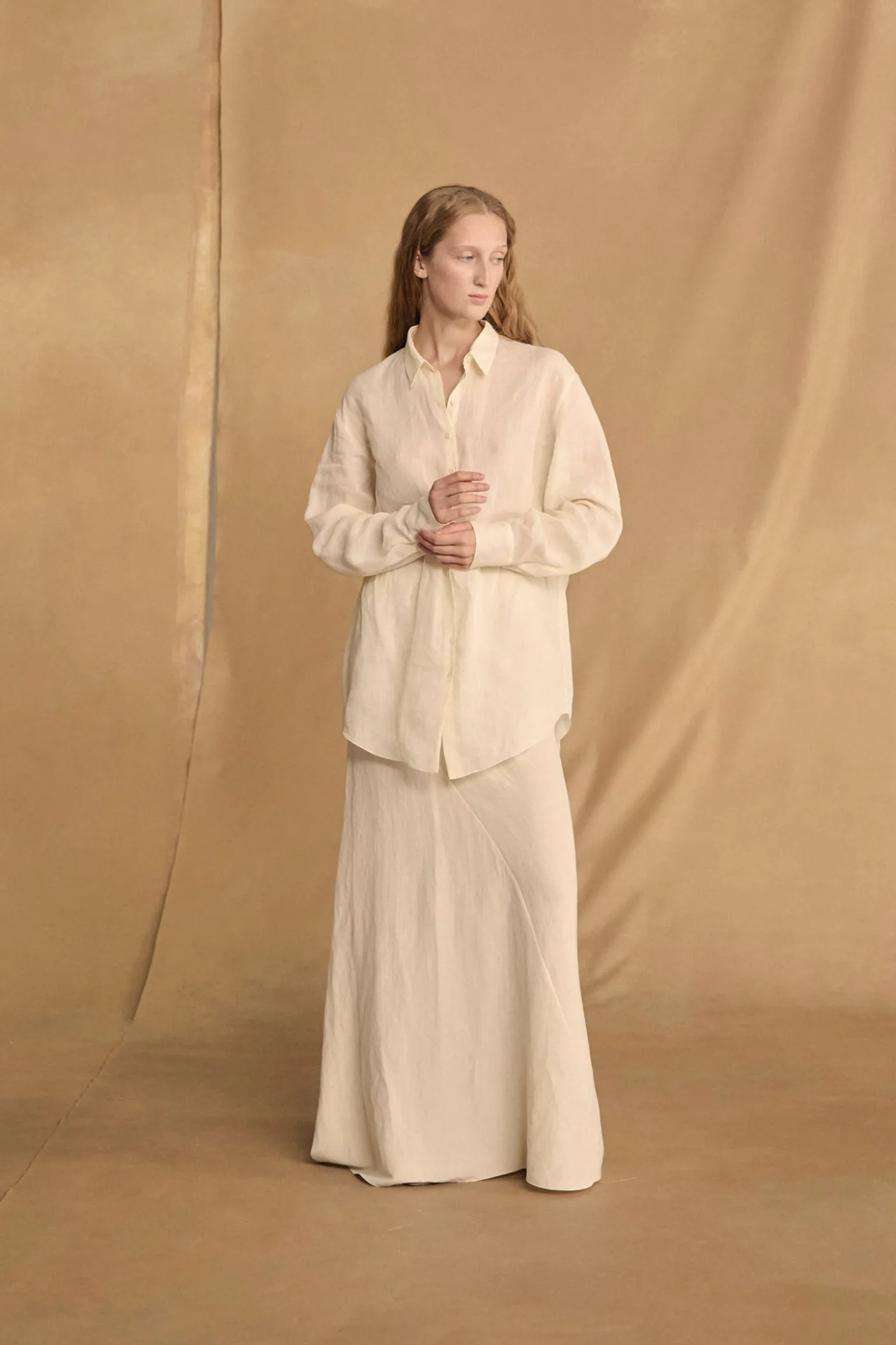 Dennis, camisa oversize de ramio marfil