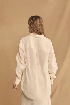 Dennis, camisa oversize de ramio marfil