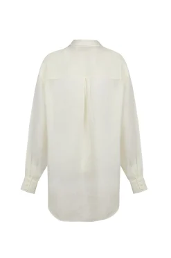 Dennis, camisa oversize de ramio marfil